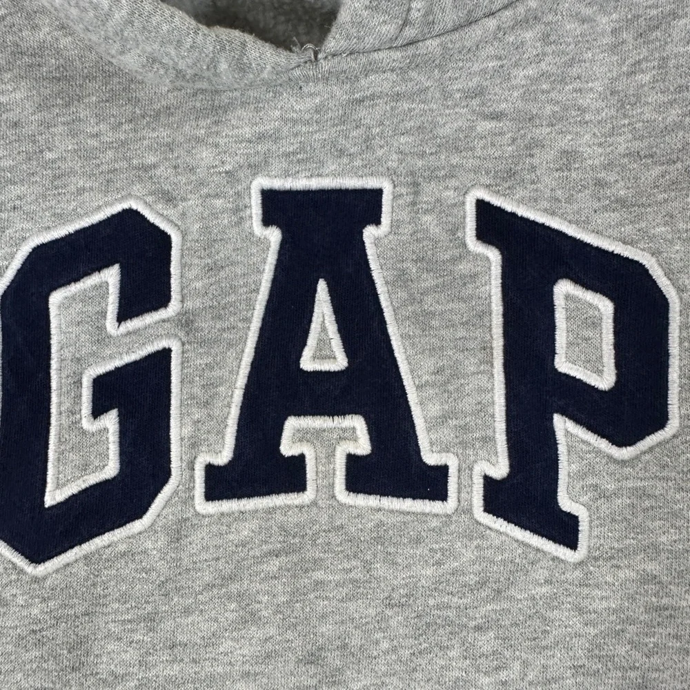 GAP Kids Heather Gray Hoodie with Navy Logo